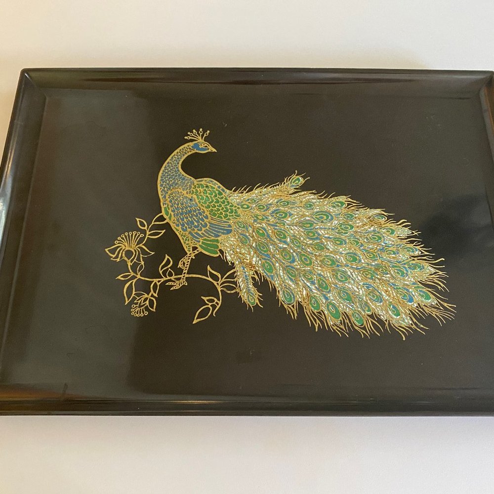 Vintage- Couroc Peacock Tray